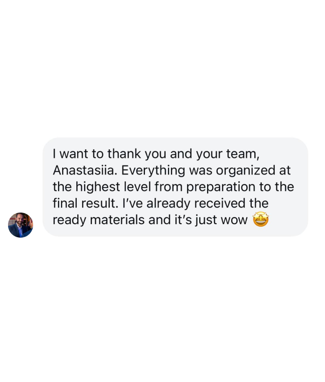 Client testimonial